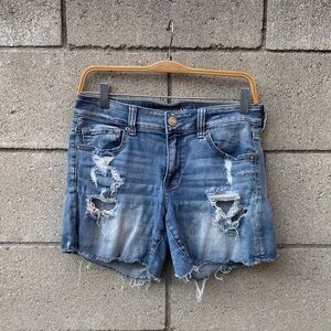 American Eagle Outfitters Distressed Blue Jean Shorts